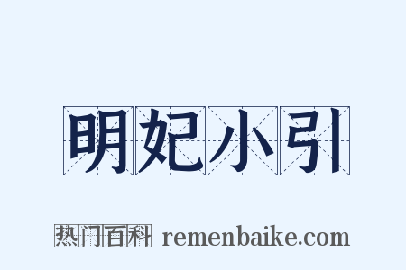明妃小引是什么意思的图片